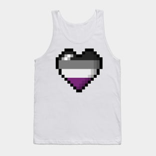 Large Pixel Heart Design in Asexual Pride Flag Colors Tank Top